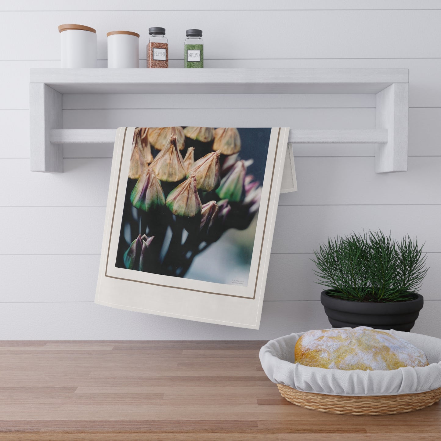 Artichoke II Floral Tea Towel