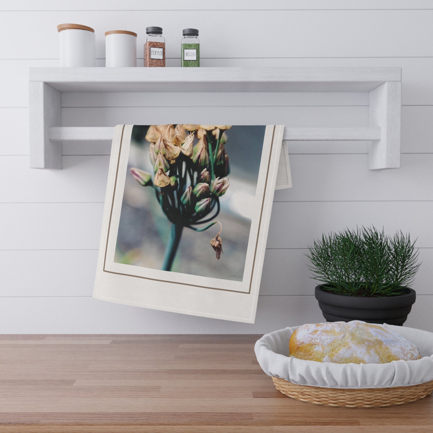 Artichoke Floral Tea Towel